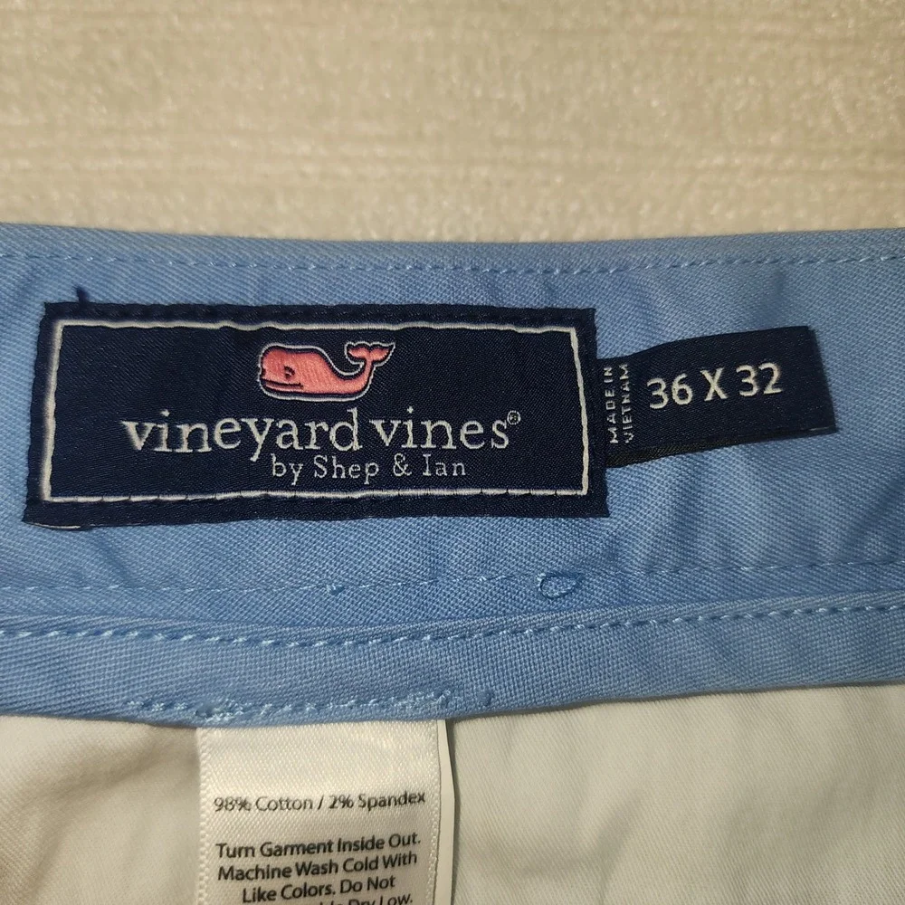 Vineyard Vines Breaker Pant Mens 36x32 Blue Chino Straight Leg Cotton Stretch - Picture 4 of 11